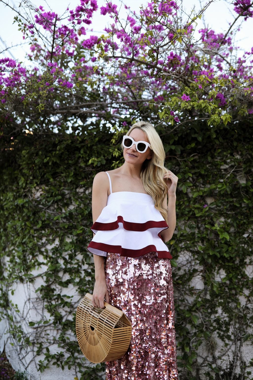 blair-eadie-atlantic-pacific-tory-burch-outfit-travel-ideas-sparkle-sequin-skirt