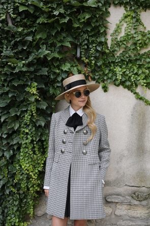 Atlantic Pacific Blog // Blair Eadie Alexander McQueen coat, bow blouse and Chanel flats in Paris