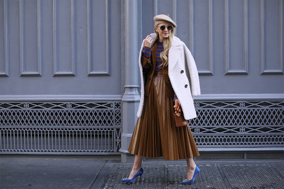 Blair Eadie stripe top and pleated skirt