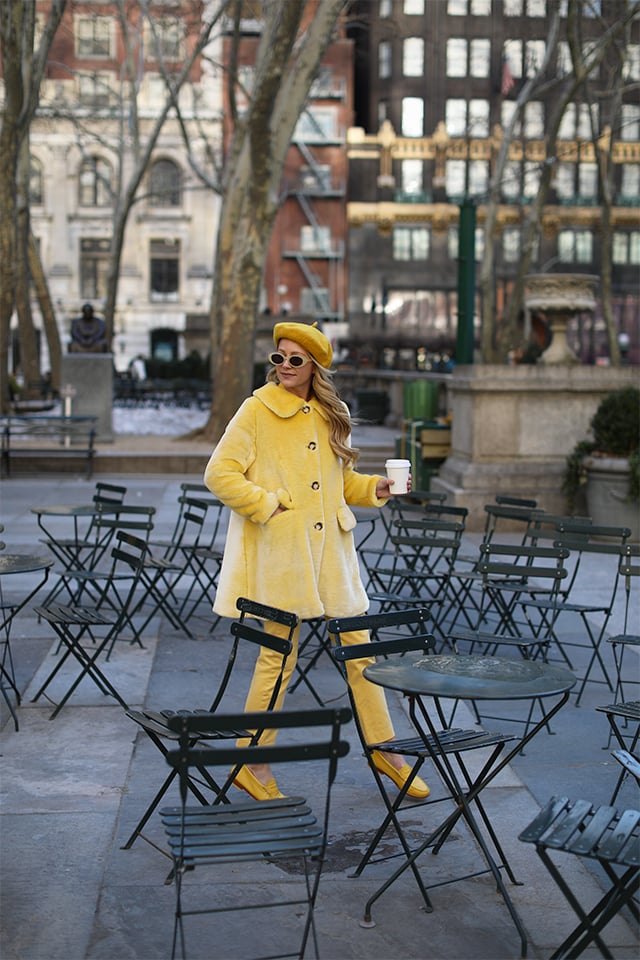 Atlantic-Pacific Blair Eadie Yellow Outfit Faux Fur