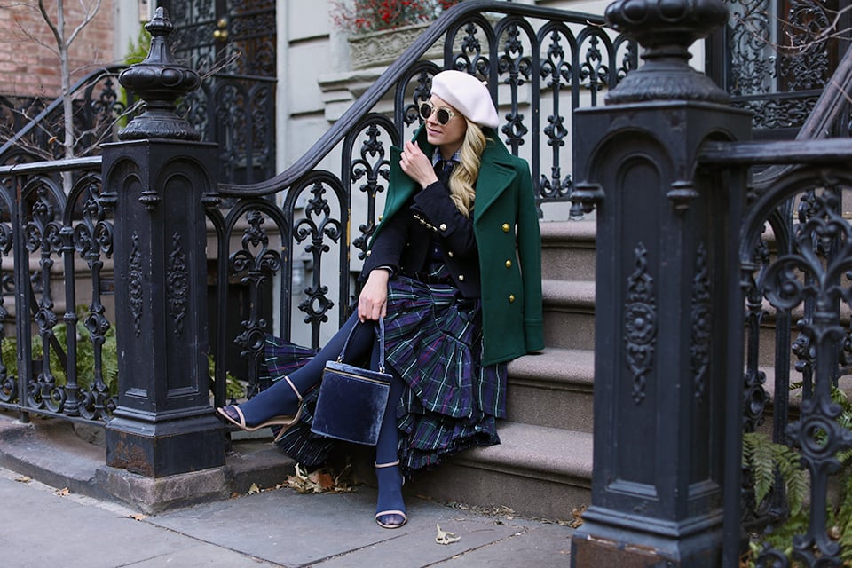Atlantic Pacific Plaid Skirt and Beret // Winter Style