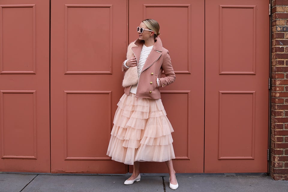 atlantic pacific pearl sweater tulle skirt