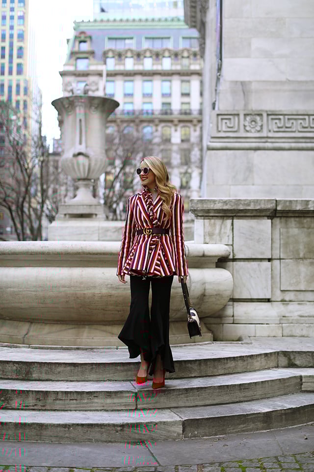 Stripe Blazer Ruffled Maggie Marilyn