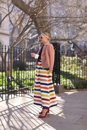 atlantic-pacific carolina herrera skirt spring stripes