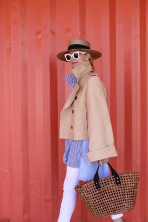 Atlantic Pacific // White denim outfit ideas, how to wear white jeans for spring