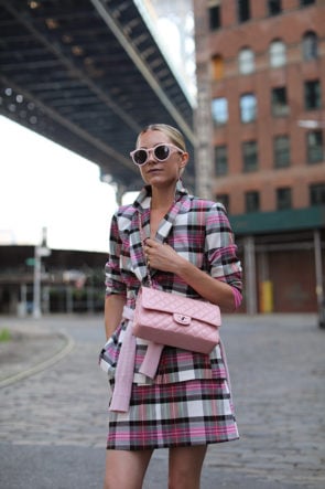 pink plaid suit