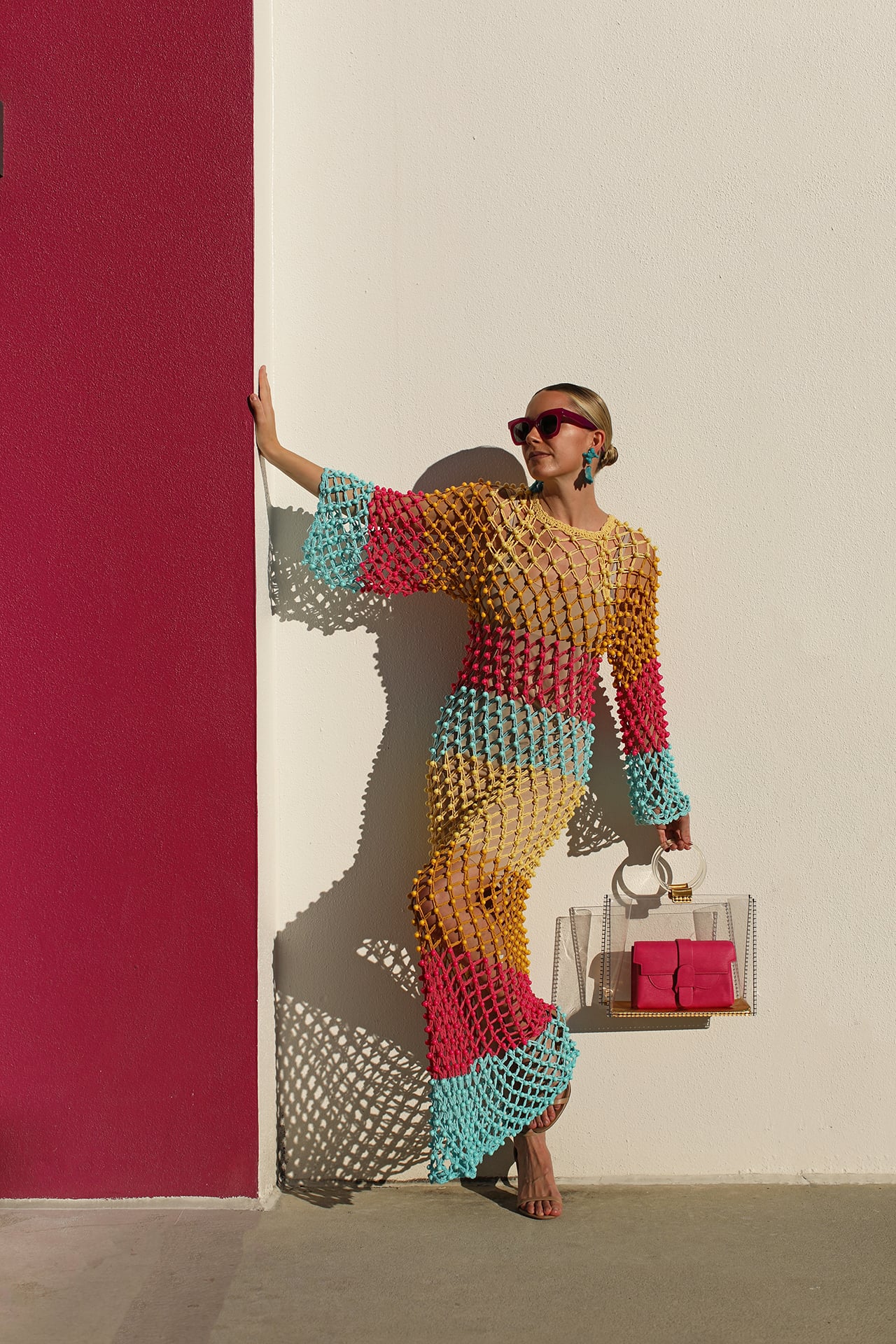 striped crochet dress