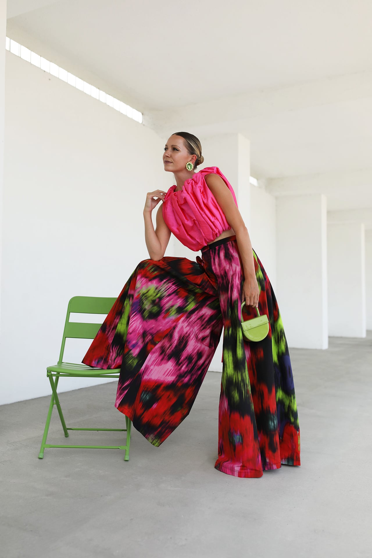 floral wide leg pants