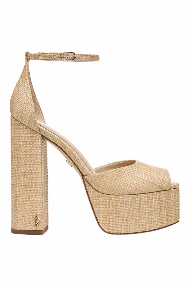 raffia platform heels