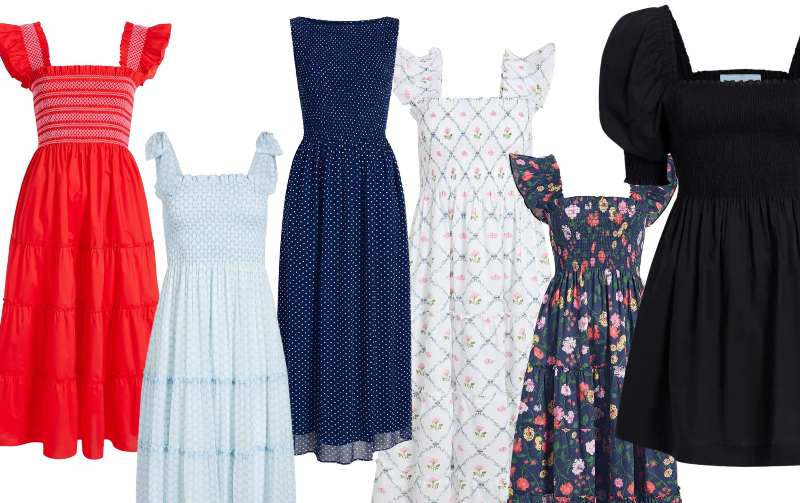 the nap dress, smocked floral sundress, lattice print, spring style