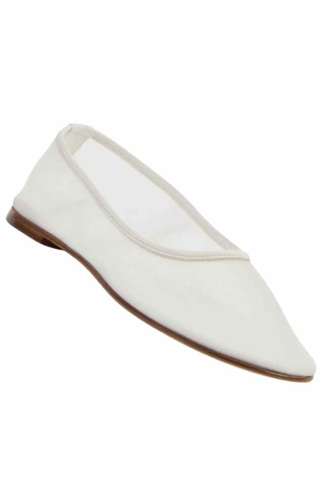 white mesh flats