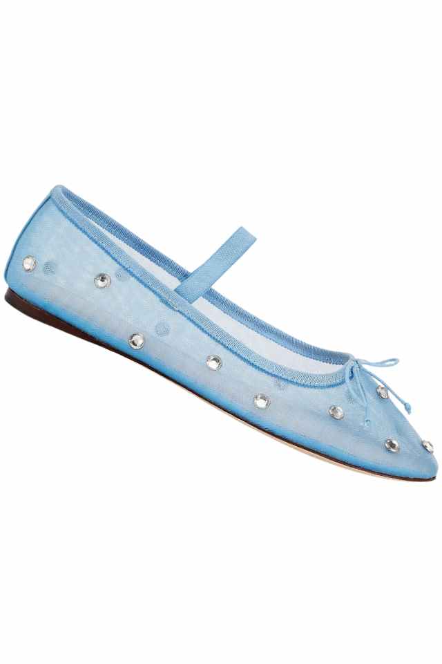 embellished mesh flats