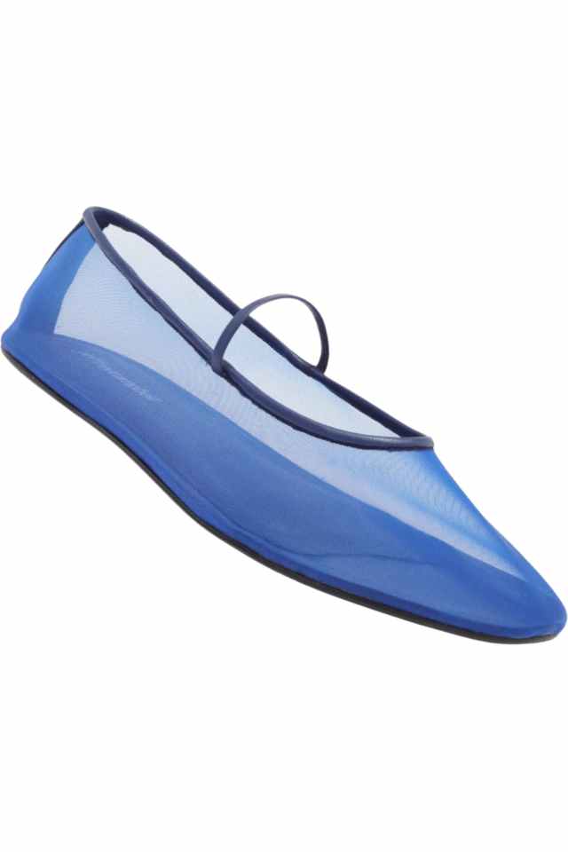 blue mesh flats