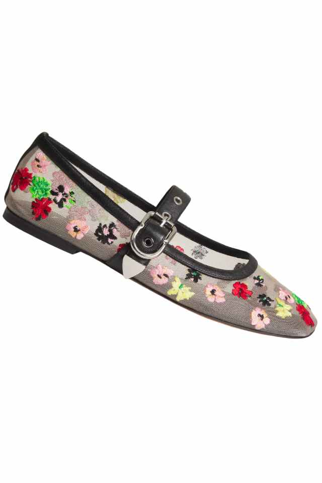 floral mesh flats