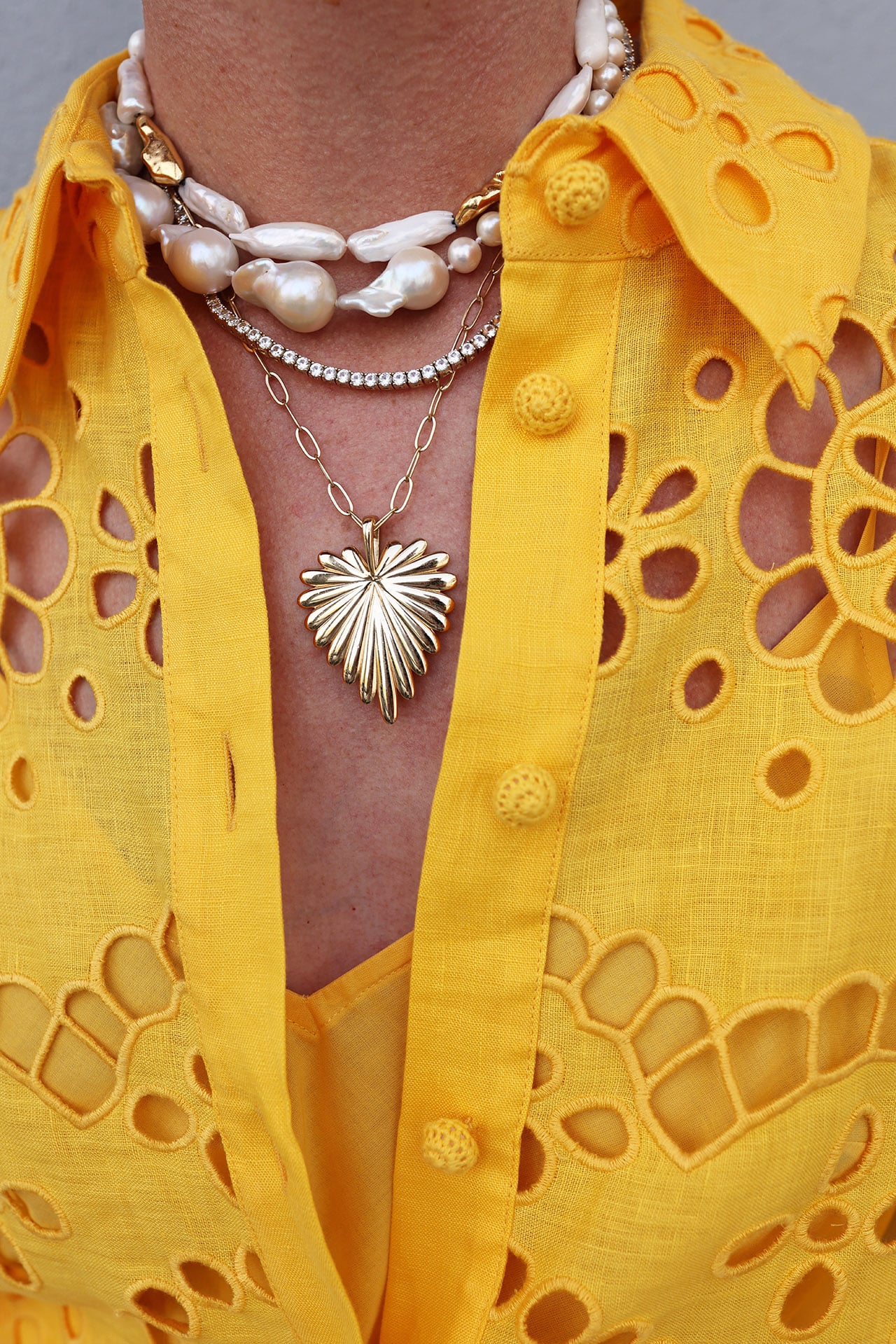 dorsey necklace, lace top