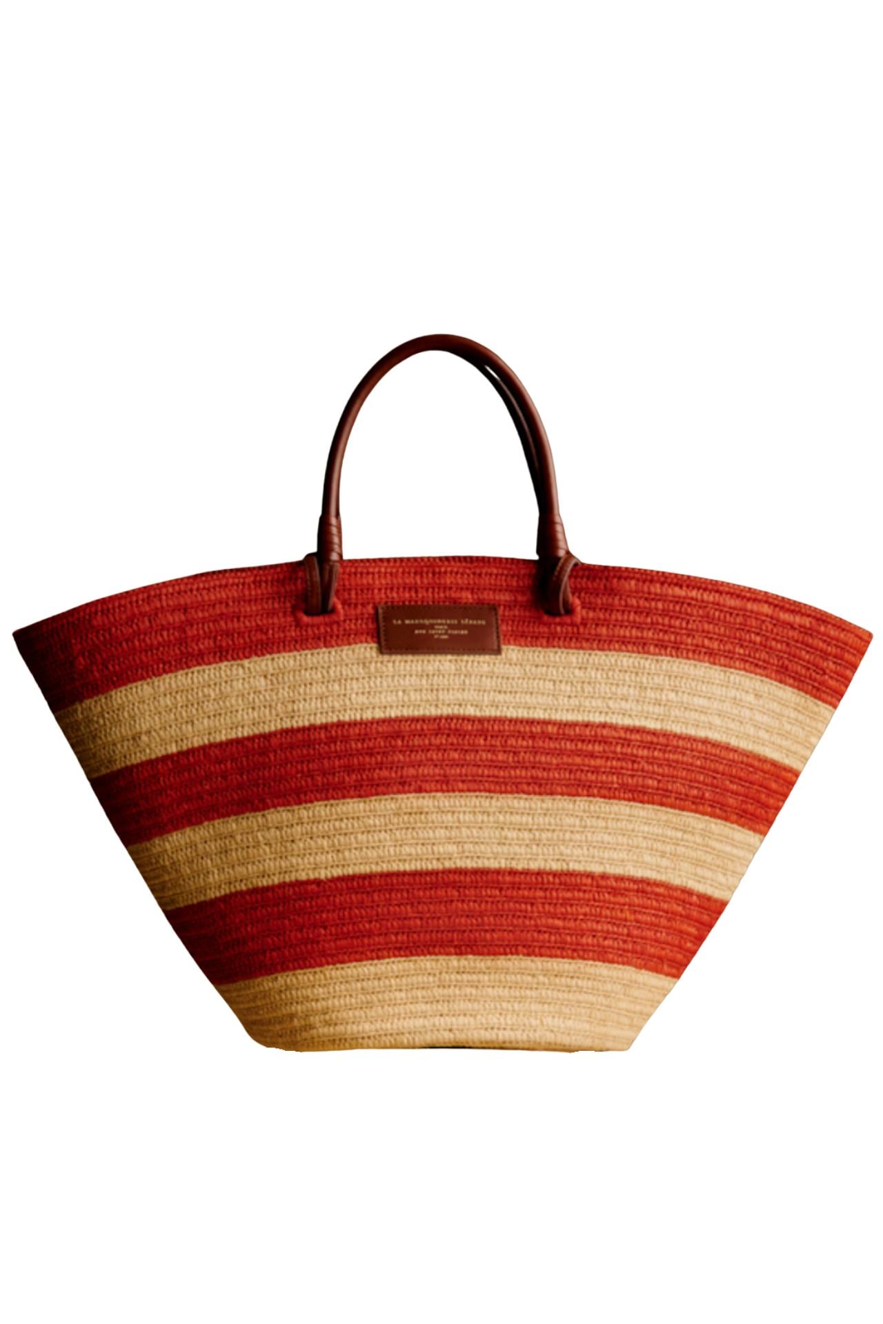 sezane striped basket bag