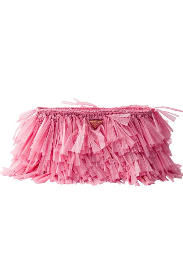 pink fringe bag
