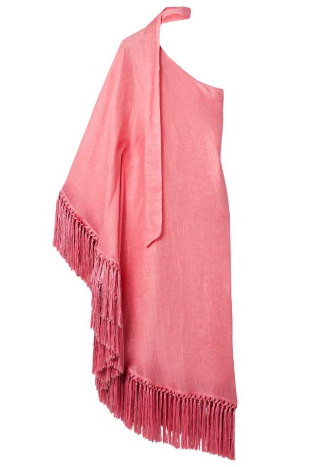 pink fringe dress