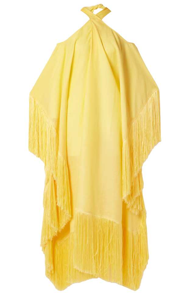 yellow fringe dress