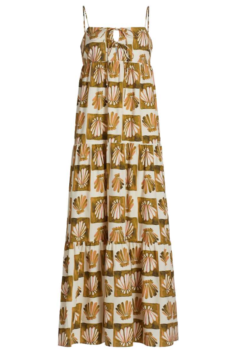 shell print maxi dress